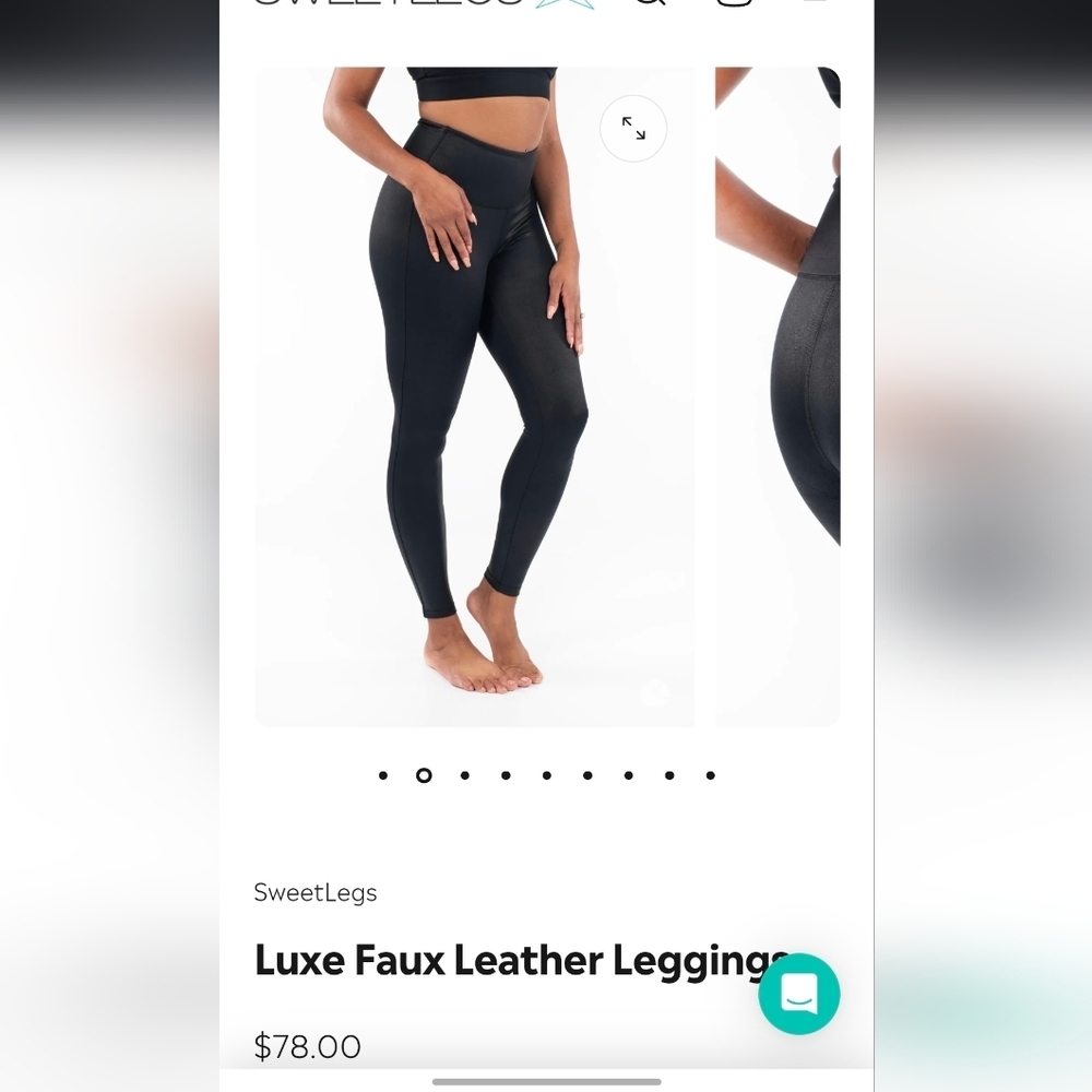 Sweetlegs Black Faux Leather Leggings, Small